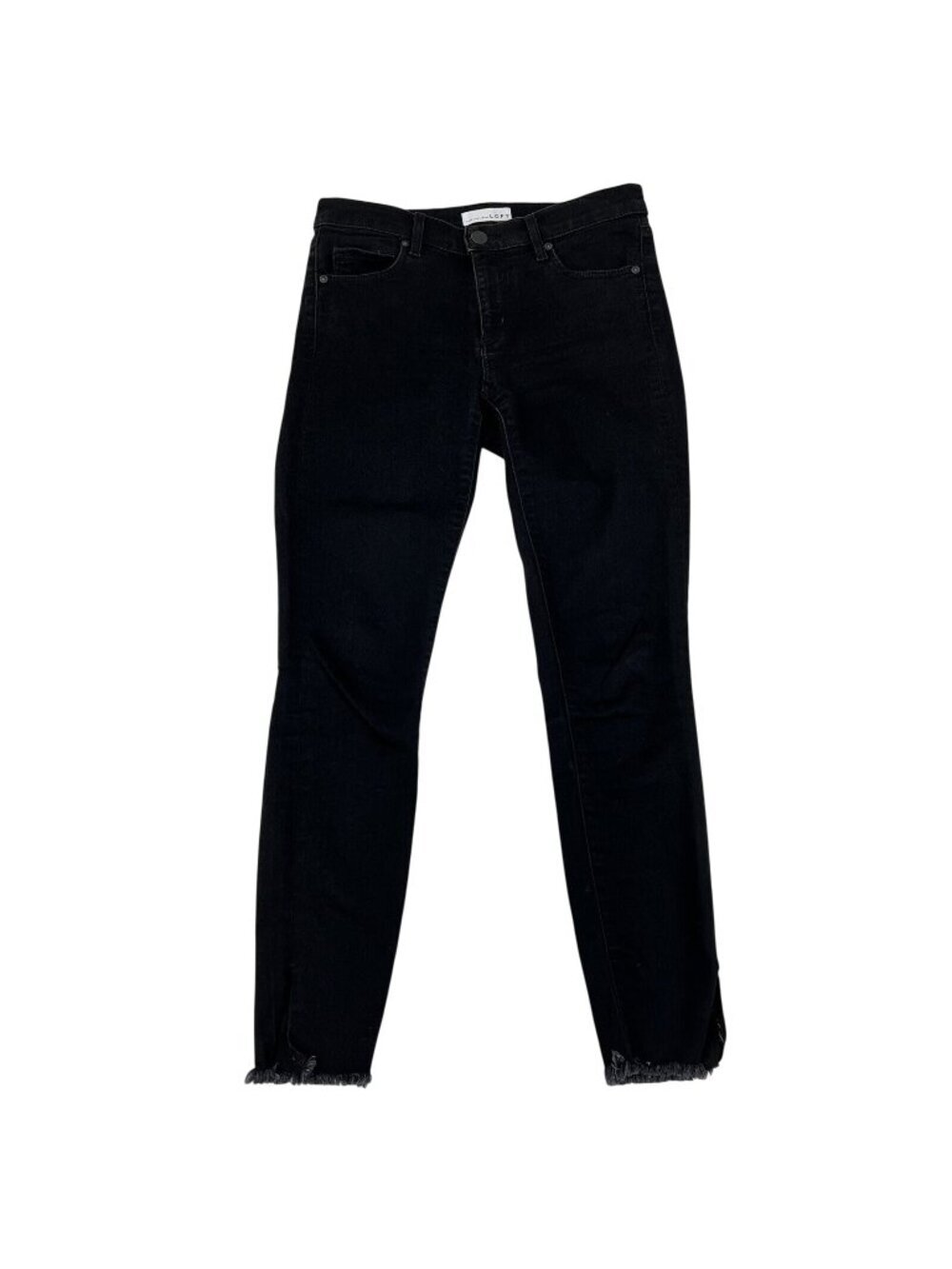Loft Womens Rough Slit Cuff Modern Skinny Jeans Black Size 26 Waist